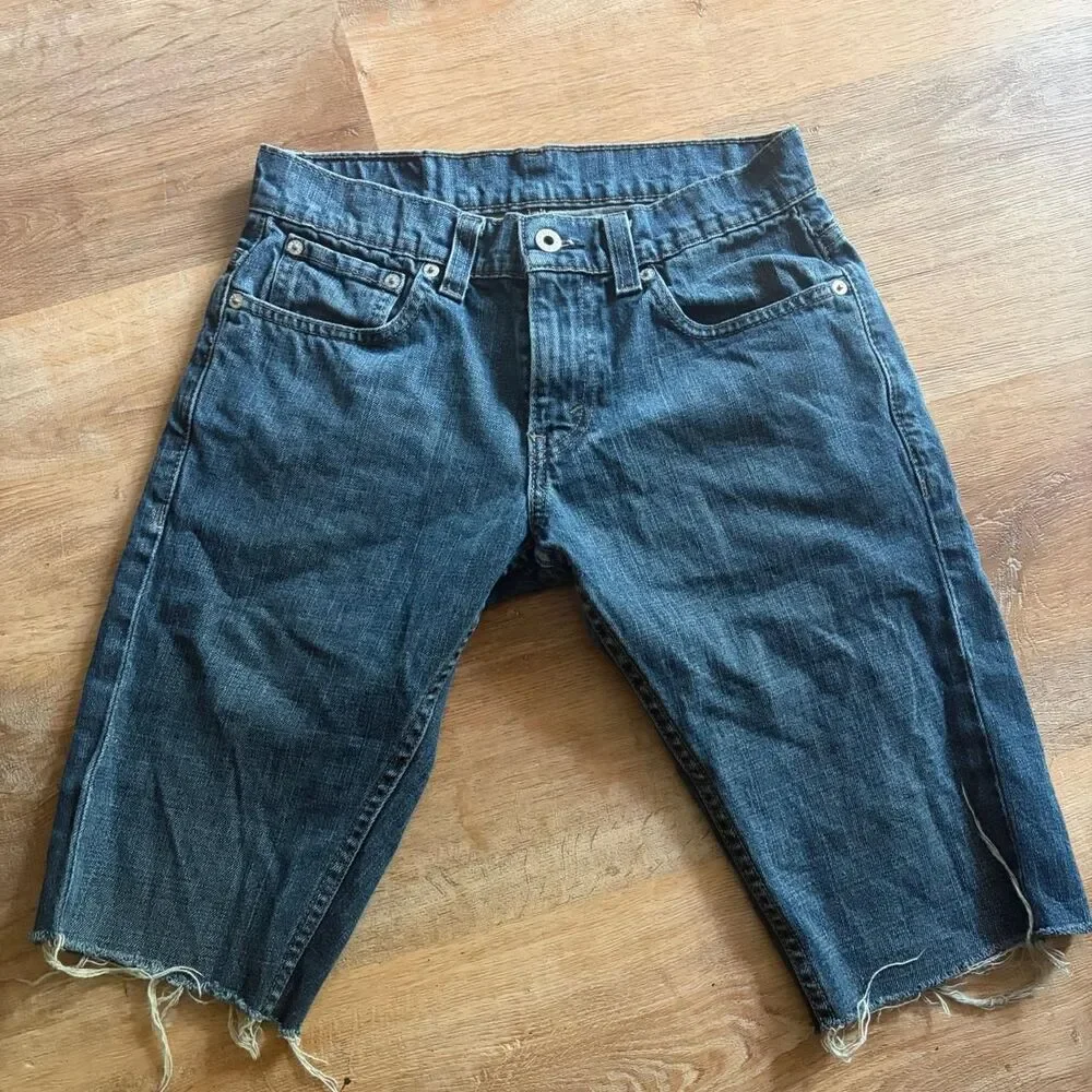 Levi's 511 Cutoff Dark Wash Denim Shorts Y2K